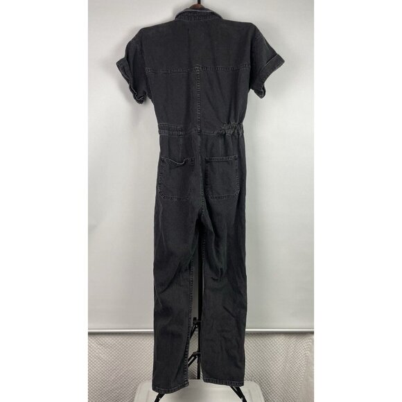 Free People We The Free Marci Washed Black Denim Cotton Coverall Jumpsuit Size S - Picture 8 of 11